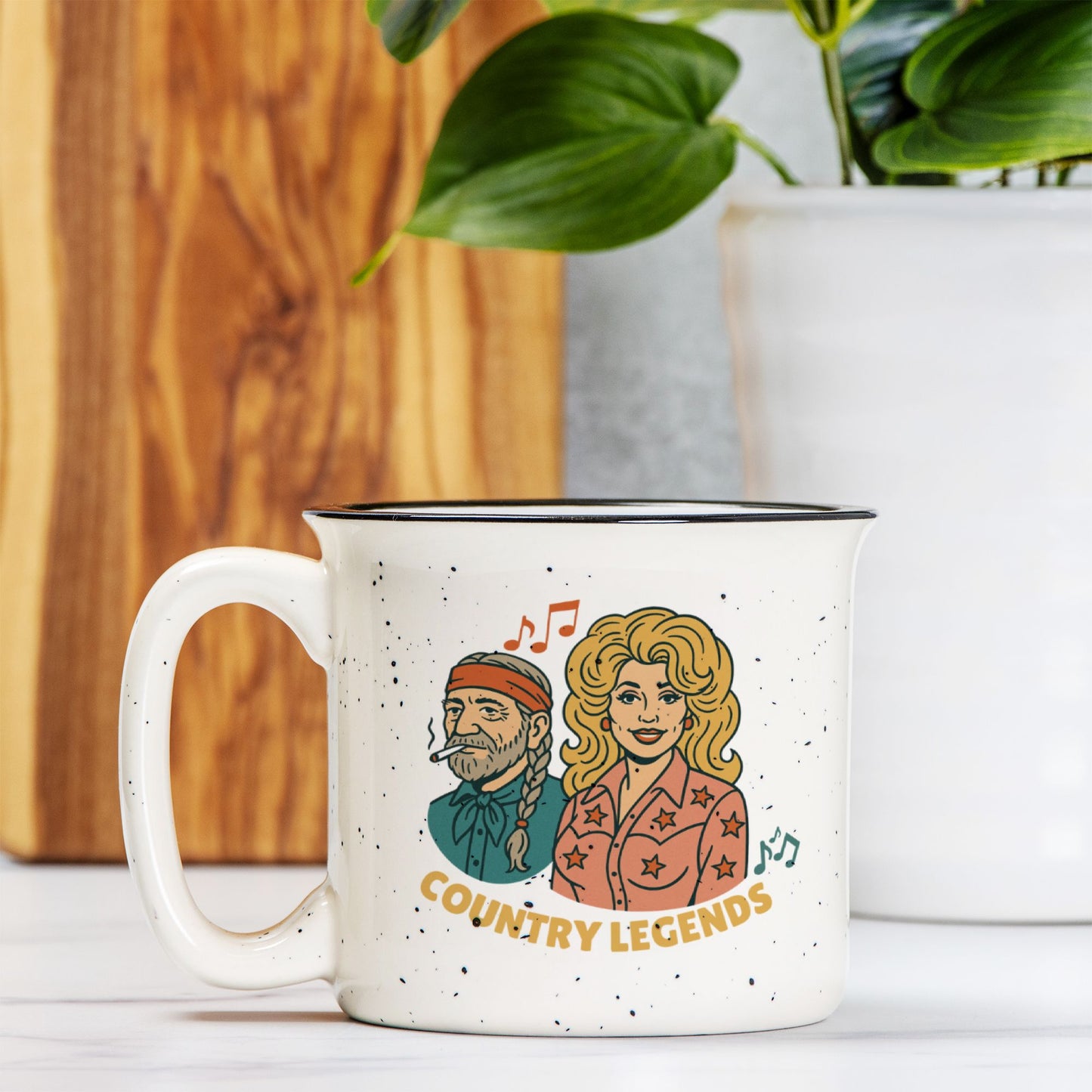 Ceramic Camp Mug Speckled Cream 13oz