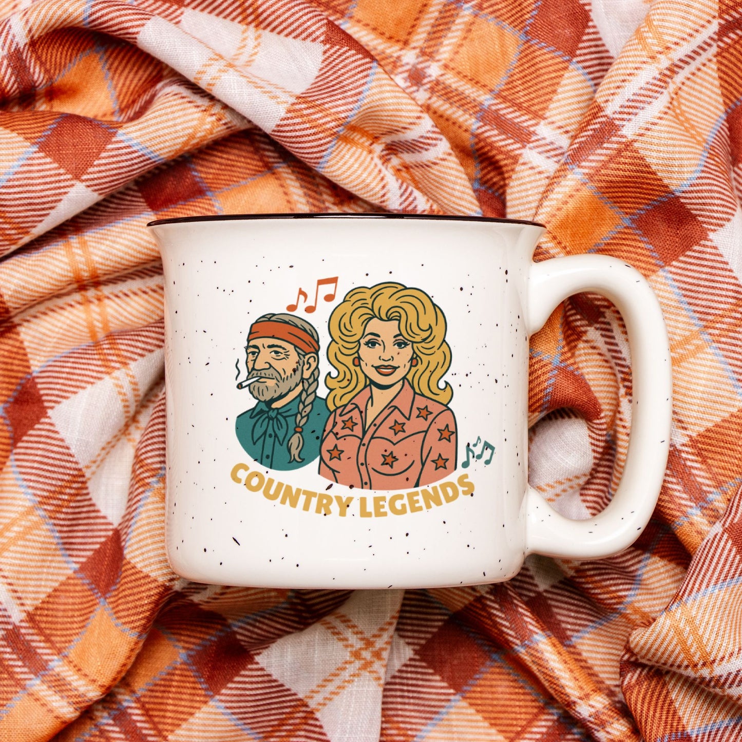 Ceramic Camp Mug Speckled Cream 13oz