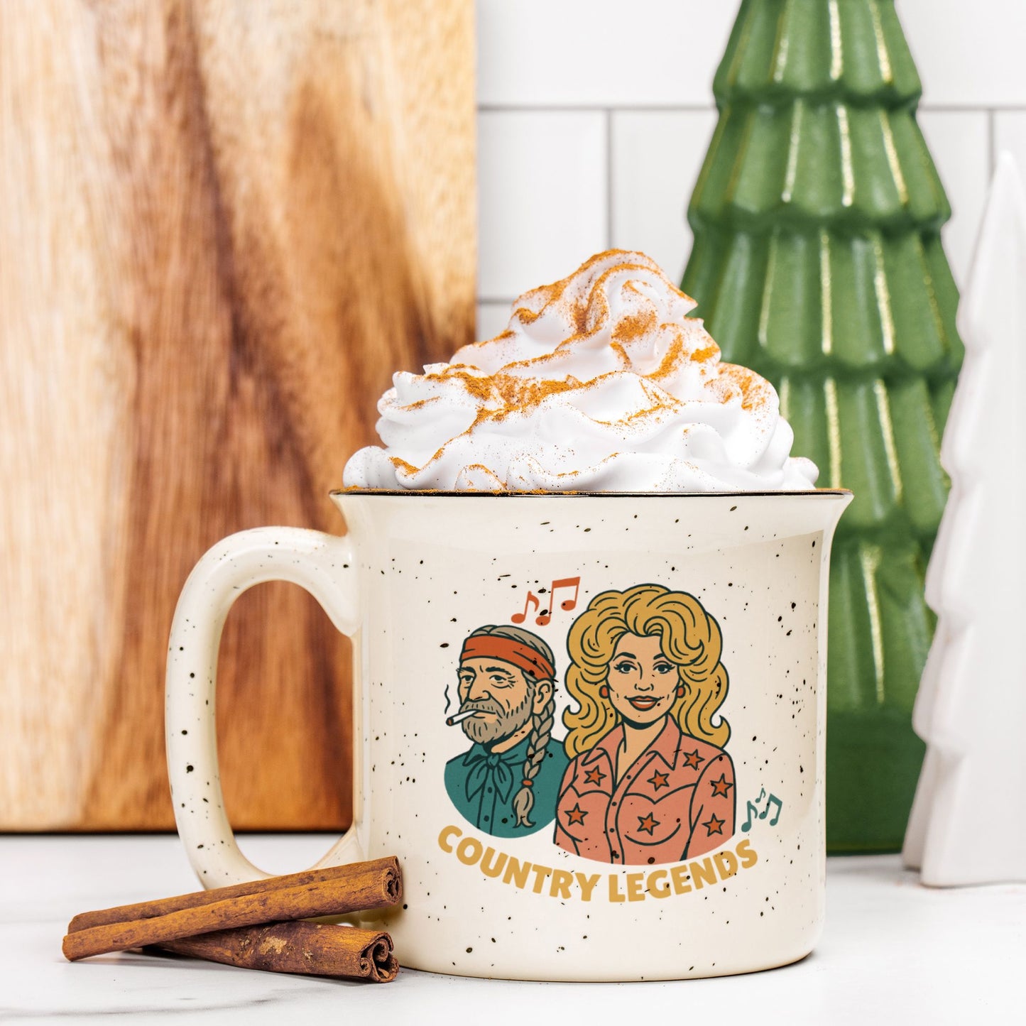 Ceramic Camp Mug Speckled Cream 13oz